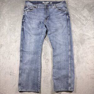 Wrangler Retro Slim Boot Cut Jeans Mens 38x34 Medium Wash Blue Stretch Denim